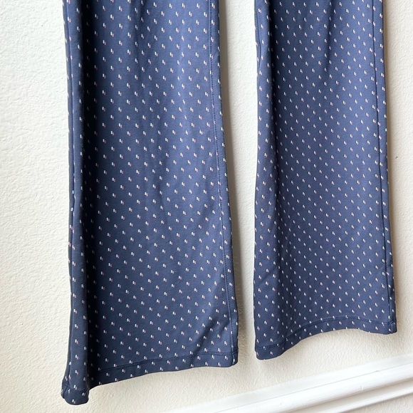 Betabrand Yoga Dress Pant Boot Cut Navy Blue Pattern Print Sz L - Picture 4 of 11